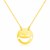 14k Yellow Gold Necklace with LOL Emoji Symbol