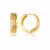 Reversible Textured Hinged Hoop Huggie Earrings in 14k Yellow Gold