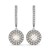 14k White And Rose Gold Drop Diamond Earrings with a Double Round Halo Design (3/4 cttw)