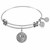 Expandable White Tone Brass Bangle with Love Special Message Symbol