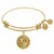 Expandable Yellow Tone Brass Bangle with Love Special Message Symbol