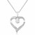 Ridged Heart Loop Motif Diamond Studded Pendant in Sterling Silver (.05 ct t.w.)