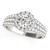 14k White Gold Graduated Pave Set Shank Round Halo Diamond Engagement Ring (1 5/8 cttw)