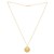 Baroque Round Pendant and Necklace in 14K Yellow Gold