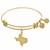 Expandable Yellow Tone Brass Bangle with Texas Symbol