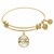 Expandable Yellow Tone Brass Bangle with Grandmother and Mother of Pearl