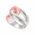 Entwined Loop Style Diamond Dust Ring with Pink Tone in Sterling Silver