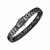 Wide Woven Rope Mens Designer Bracelet with Black Finish in Sterling Silver