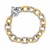 Diamond Cut Chain Rhodium Plated Bracelet in 18k Yellow Gold and Sterling Silver (9.65 mm)