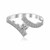 Overlap Style White Cubic Zirconia Accented Toe Ring in Rhodium Plated Sterling Silver