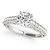 14k White Gold Unique Detailing Single Row Round Diamond Engagement Ring (1 1/3 cttw)
