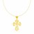 Leaf Design Lacy Cross Pendant in 14k Yellow Gold