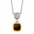 Cushion Smokey Topaz Pendant Necklace in 18k Yellow Gold and Sterling Silver