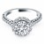 Cathedral Engagement Ring Mounting with Micro Prong Diamond Halo in 14k White Gold