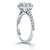 Cathedral Engagement Ring Mounting with Micro Prong Diamond Halo in 14k White Gold