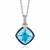 Blue Topaz,  Iolite,  and Diamond Cushion Pendant in 18k Yellow Gold and Sterling Silver (.29 cttw)