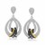 Black Diamond Studded Teardrop Popcorn Earrings in 18k Yellow Gold and Sterling Silver (.23cttw)