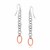 Oval and Circle Cable Chain Dangling Earrings in 18k Rose Gold and Sterling Silver