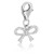 Ribbon White Tone Crystal Studded Charm in Sterling Silver
