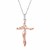 Two Toned Cross with Wrapped Vine Motifs in Sterling Silver
