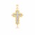 Baroque Diamond Cut Cross Pendant in 14k Two-Tone Gold