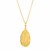 Textured Oval Pendant with Yellow Finish in Sterling Silver