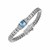 Blue Topaz and White Sapphire Embellished Woven Bracelet in Sterling Silver