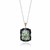 Green Amethyst,  Tsavorite,  and Black Diamond Accented Oval Pendant in 18k Yellow Gold and Sterling Silver