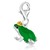 Frog Prince Green Enameled Charm in Sterling Silver