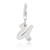 Letter U Crystal Accented Charm in Sterling Silver