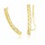 Diamond Cut Curved Tube Earrings in 14k Yellow Gold