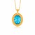 Oval Blue Topaz Crochet Pendant in 14K Yellow Gold