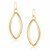 Textured Oval Shape Drop Earrings in 14k Two Tone Gold