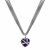 Woven Necklace with Amethyst Heart Pendant and Diamonds in Sterling Silver