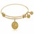 Expandable Yellow Tone Brass Bangle with Initial D Symbol