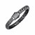 Wide Woven Bracelet with White Sapphires and Black Finish in Sterling Silver