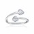 Cubic Zirconia Accented Heart Motif Toe Ring in 14K White Gold