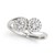Two Stone Halo Diamond Ring in 14k White Gold (3/8 cttw)
