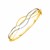Wave Motif Hinged Bangle in 10k Two Tone Gold