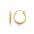 Double Round Polished and Textured Hoop Earrings in 14k Two Tone Gold 