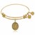 Expandable Yellow Tone Brass Bangle with Initial X Symbol