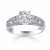 Tapered Pave Diamond Wide Band Engagement Ring Mounting in 14k White Gold