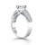 Tapered Pave Diamond Wide Band Engagement Ring Mounting in 14k White Gold