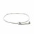 14k White Gold Smooth Curved Bar Lariat Design Bracelet (1.00 mm)