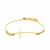 Adjustable Bracelet with Textured Cross in 14k Yellow Gold (1.00 mm)