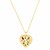 14k Yellow Gold High Polish Heart Gemstone Inlay Necklace