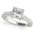 14k White Gold Princess Cut Single Row Band Diamond Engagement Ring (1 1/4 cttw)