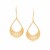 Open Teardrop Earrings with Layered Bead Chains in 14k Yellow Gold