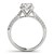 14k White Gold Round Halo Graduated Pave Shank Diamond Engagement Ring (1 1/3 cttw)
