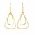 Interlaced Tube Style Rounded Triangle Drop Earrings in 14k Yellow Gold